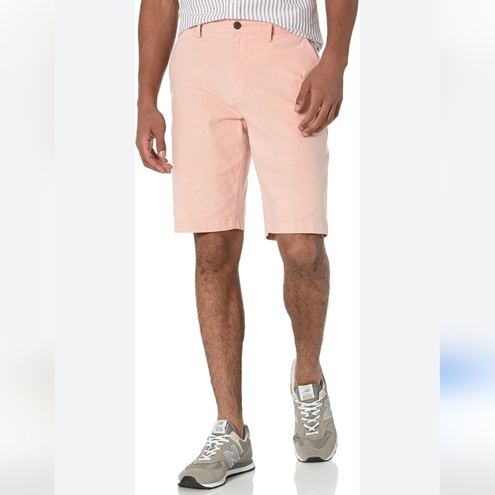 NWOT Good Threads Mens Flat Front Shorts Pink Salmon